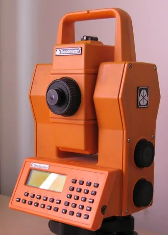 geodimeter: an instrument measuring the distance between two points by means of a laser