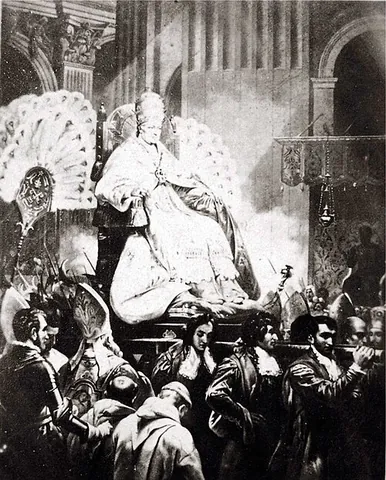 gestatorial chair: a sedan chair used as a portable throne by popes