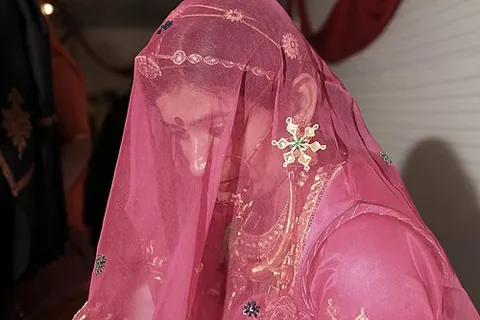 ghoonghat: a headscarf worn by married Hindu, Jain and Sikh women