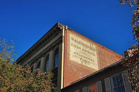 ghost sign: a handpainted advertising sign that has been preserved on a building for an extended period of time...