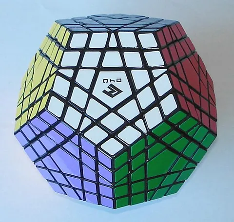 gigaminx: a twisty puzzle with five layers, shaped like a dodecahedron