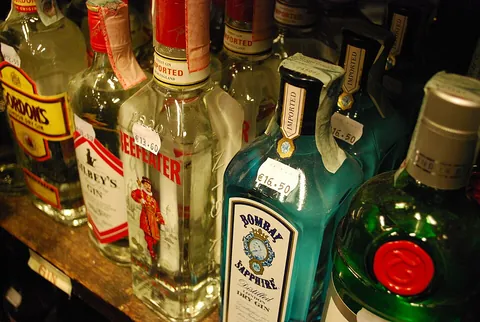 gin: a colourless non-aged alcoholic liquor made by distilling fermented grains such as barley, corn,...