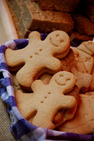 gingerbread: a type of cake whose main flavoring is ginger