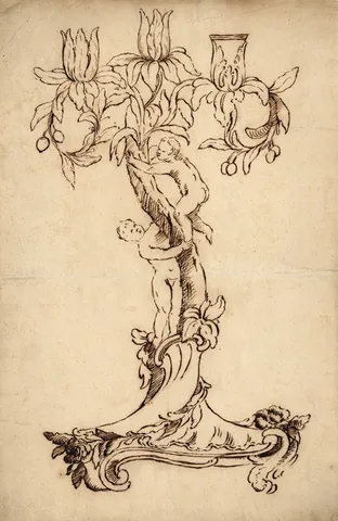 girandole: an ornamental branched candle holder, sometimes with a mirror behind