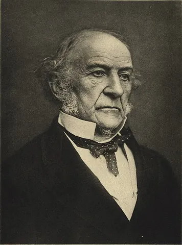 gladstone collar: a standing collar with the points pressed to stick out horizontally at the side-fronts, worn with a...