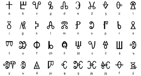 glagolitic alphabet: the Glagolitic writing system, the oldest known Slavonic alphabet