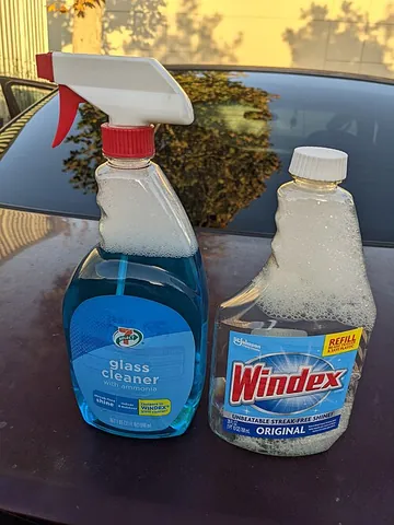glass cleaner: any of various specific formulas of cleaner, usually cleaning fluid, for glass surfaces; many...
