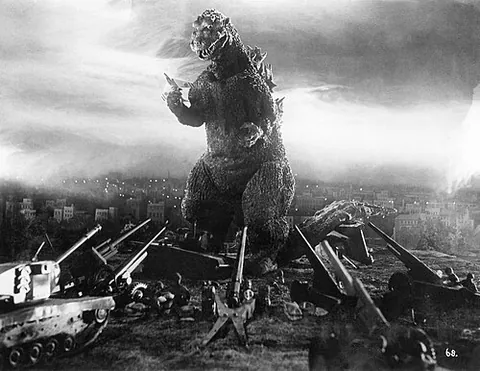 godzilla: a fictional Japanese monster (kaiju) from a series of science-fiction films