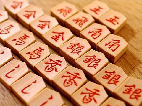 goita: a traditional Japanese game played with 32 tiles or cards similar to shogi pieces
