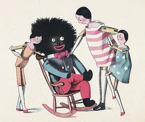 golliwog: a rag doll or mascot in the form of a caricature of a black minstrel