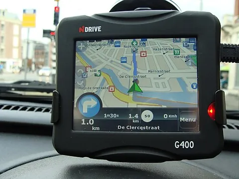 gps receiver: an audiovisual device, fitted to a civilian road vehicle, that uses the military Global Positioning...