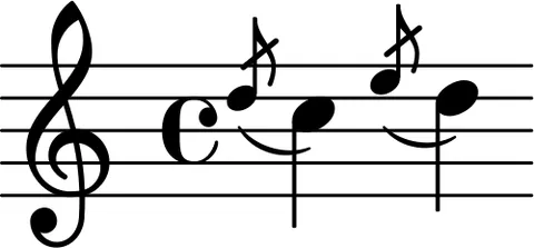 grace note: a musical note, indicated on a score in smaller type with or without a slash through it, played to...