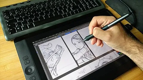 graphics tablet: an input device that enables a user to draw images by hand, as if with a pencil, and import them...