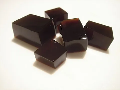 grass jelly: a jellylike dessert found in China, Taiwan and Southeast Asia, made by boiling grass or leaves of a...