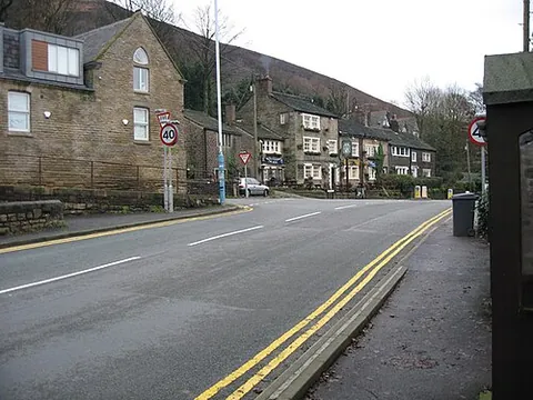 grasscroft: a village in Saddleworth parish, Metropolitan Borough of Oldham, Greater Manchester, England (OS...