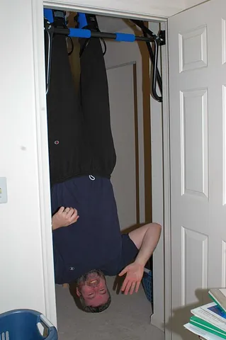 gravity boots: boots designed to enable a person to hang upside-down for inversion therapy