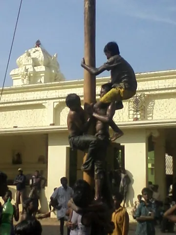 greasy pole: a sporting event that involves staying on, climbing up, walking over or otherwise traversing a pole...