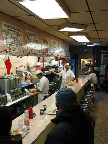 greasy spoon: an inexpensive diner or other informal restaurant, especially one specializing in frying or grilling