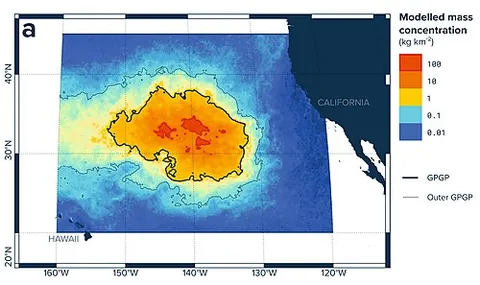 great pacific garbage patch: a geographic area and large gyre of mostly plastic marine debris in the North Pacific Ocean, the...