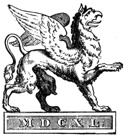 griffin: a mythical creature with the body of a lion and head and wings of an eagle
