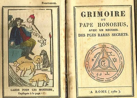 grimoire: a book of instructions in the use of alchemy or magic, especially one containing spells for...