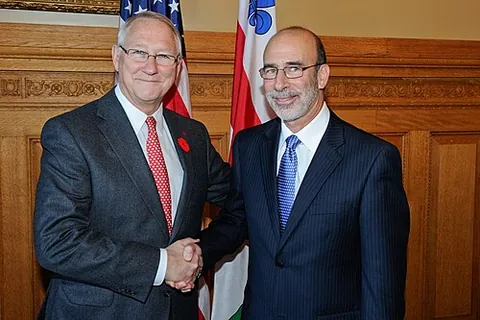 grip-and-grin: an event at which one is expected to smile and shake hands for a photograph
