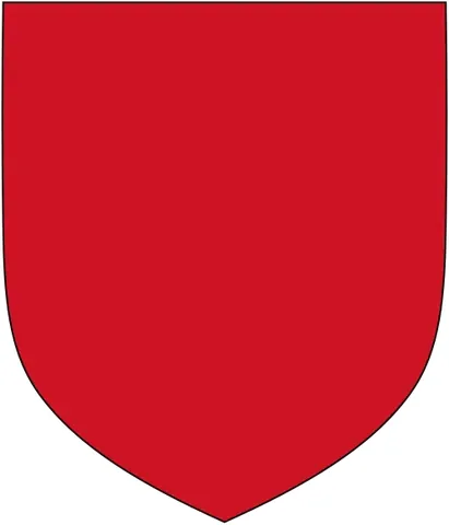 gules: red, e.g. on a coat of arms, typically represented in engraving by vertical parallel lines
