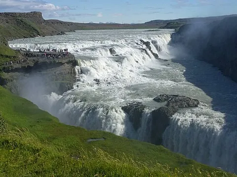 gullfoss: a waterfall in the canyon of the Hvítá river in southwest Iceland