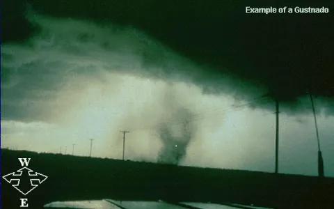 gustnado: a type of short-lived, low-level rotating cloud that can form in a severe thunderstorm