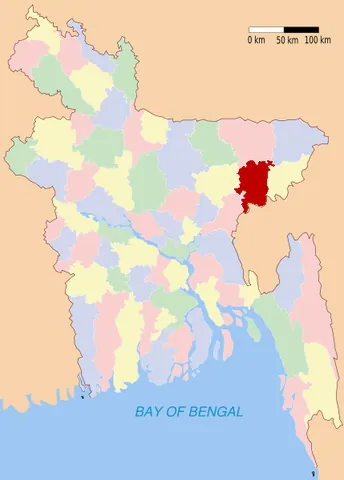 habiganj district: one of the four districts in the Sylhet Division of Bangladesh