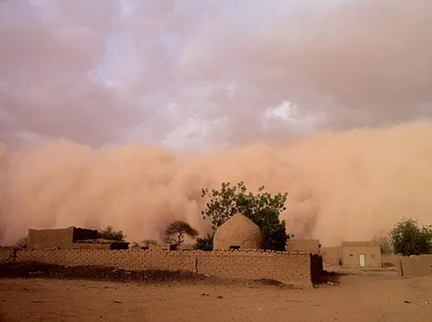 haboob: a violent duststorm or sandstorm in the deserts of Arabia, North Africa, India, or North America