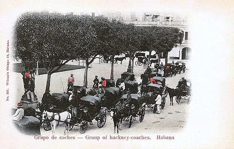 hackney carriage: a horse-drawn carriage for public hire