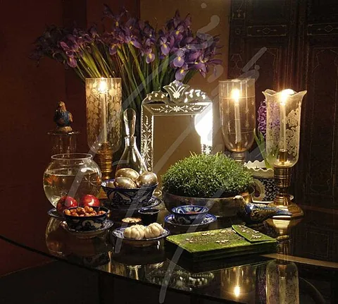 haft seen: a traditional table setting of Nowruz comprising several symbolic items
