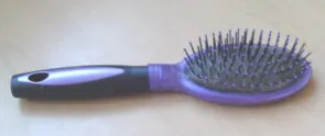 hairbrush: a brush used in hair care for brushing, tidying, and detangling hair