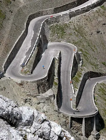 hairpin bend: an acute curve, often one of a series, in a road, especially on a steep incline