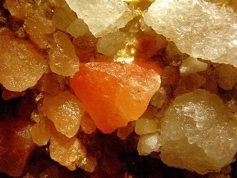 halite: native salt; sodium chloride NaCl as a mineral; rock salt