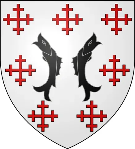 hauriant: of a fish, etc.: in a vertical orientation, with its head up (to chief) and tail down (to base)