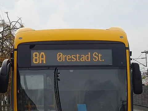 headsign: the sign on the front of a bus or train indicating its direction, destination, route number, or...