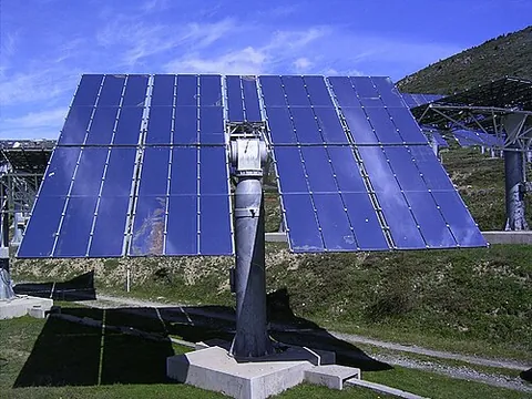 heliostat: a device that includes a plane mirror which turns so as to keep reflecting sunlight toward a...