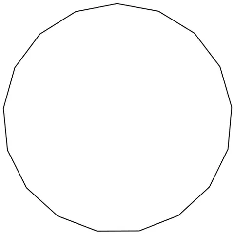 heptadecagon: a polygon with seventeen sides and seventeen angles