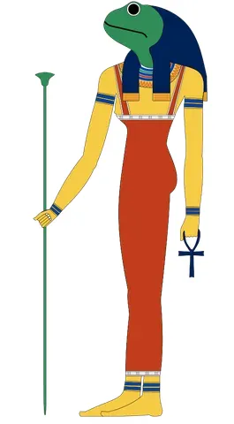 heqet: an Egyptian goddess of fertility, represented in the form of a frog