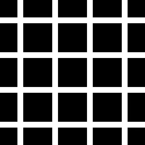 hermann grid: an optical illusion where ghostly grey blobs are perceived at the intersections of a light-coloured...
