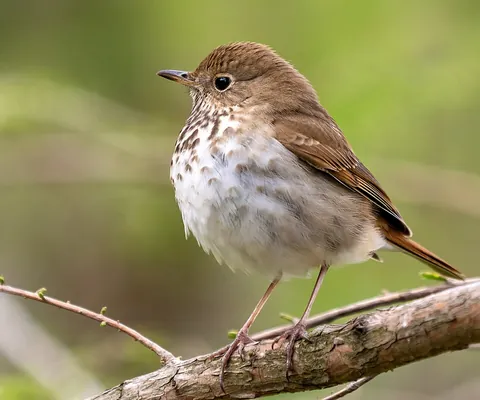 hermit thrush: a species of solitary thrush native to North America (Catharus guttatus)