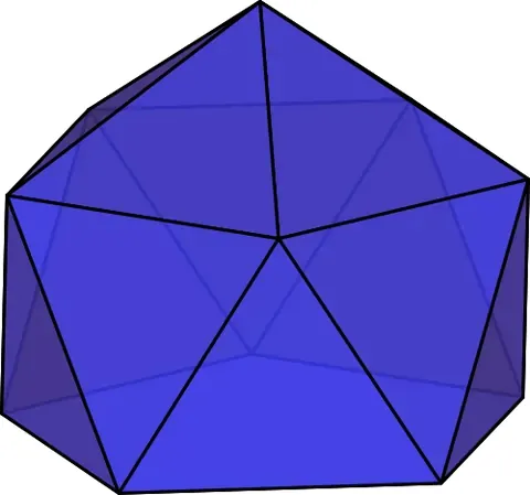 hexadecahedron: a polyhedron with sixteen faces