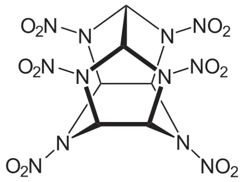 hexanitrohexaazaisowurtzitane: a highly energetic nitramine organic compound, C₆H₆N₁₂O₁₂, regarded as one of the most powerful...