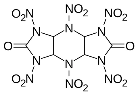 hexanitrohexaazatricyclododecanedione: a very powerful but extremely unstable experimental explosive compound that is only studied in labs...