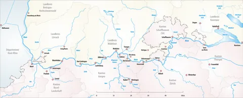 high rhine: the section of the Rhine between Lake Constance and Basel