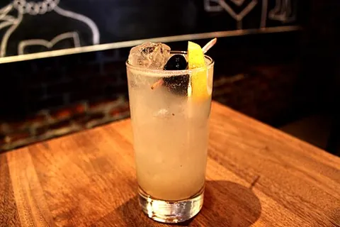 highball: a cocktail made from a spirit plus soda water etc
