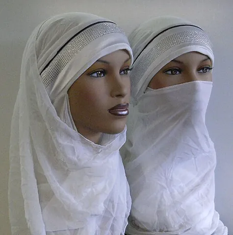 hijab: a traditional headscarf worn by Muslim women, covering the hair and neck