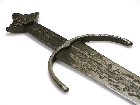hilt: the handle of a sword, consisting of grip, guard, and pommel, designed to facilitate use of the...